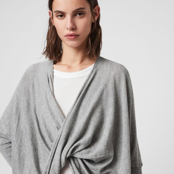 Elegant Gray Drape Sweater - Picture 3 of 8